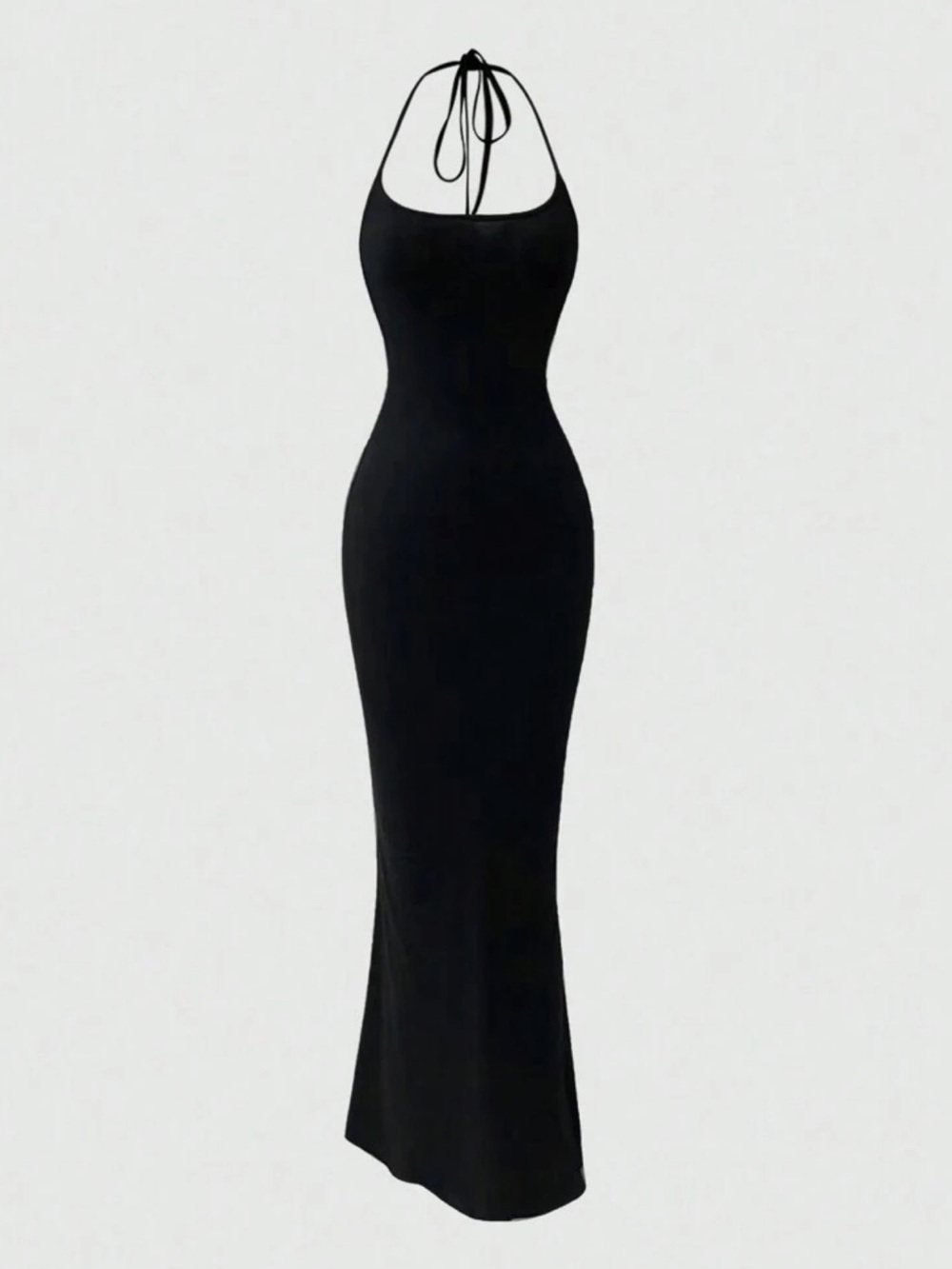 SHEIN Black Halter Neck Maxi Dress